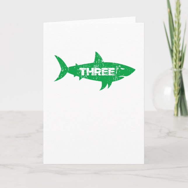 SHARK BIRTHDAY 3 Year Old 3rd Birthday Boy Baby Card (Front)