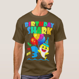Shark Birthday 3 Years Old 3rd Birthday Matching F T-Shirt