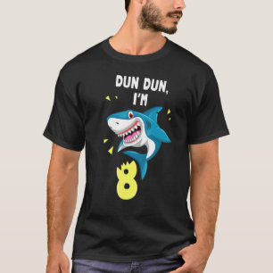 Shark Birthday 8 Year Old Boy Girl Sharks Age 8 T-Shirt