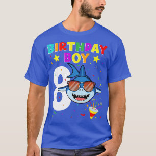 Shark Birthday 8 Years Old 8th Birthday Boy Matchi T-Shirt