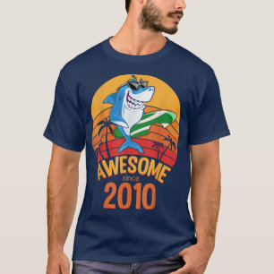 Shark Birthday AA Years Old Surf Awesome Since AAA T-Shirt
