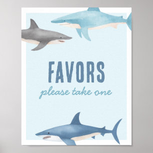 Shark Birthday Favours Sign