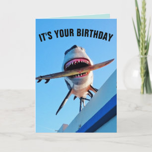 SHARK BIRTHDAY FUNNY KILLER SHARK GREETING CARD