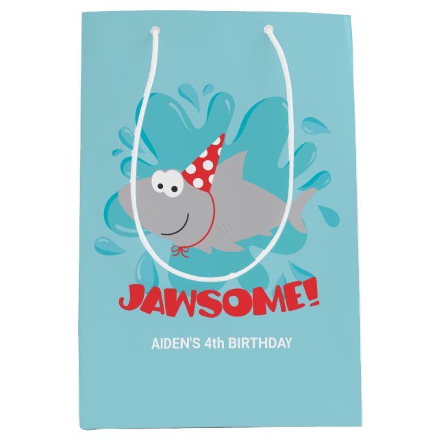 Shark Birthday Gift Bag (Front)