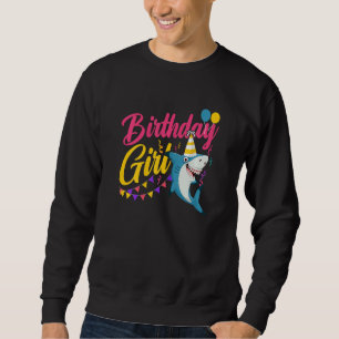 Shark Birthday Girl Cute Kids Shark Sweatshirt