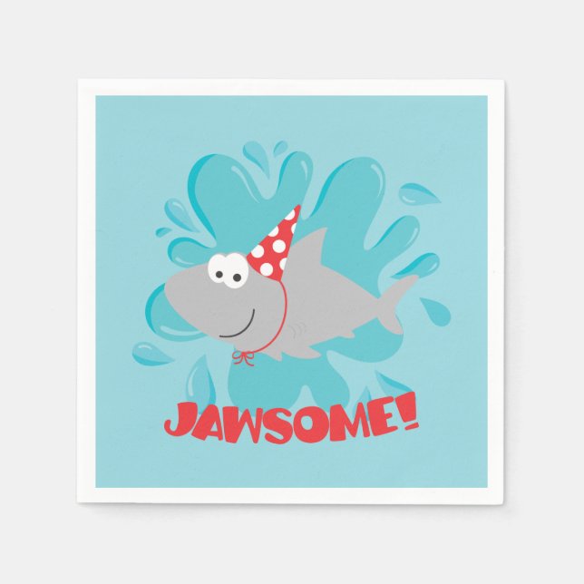 Shark Birthday Napkin (Front)