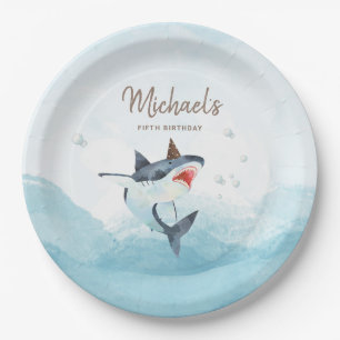 Shark Birthday Paper Plate