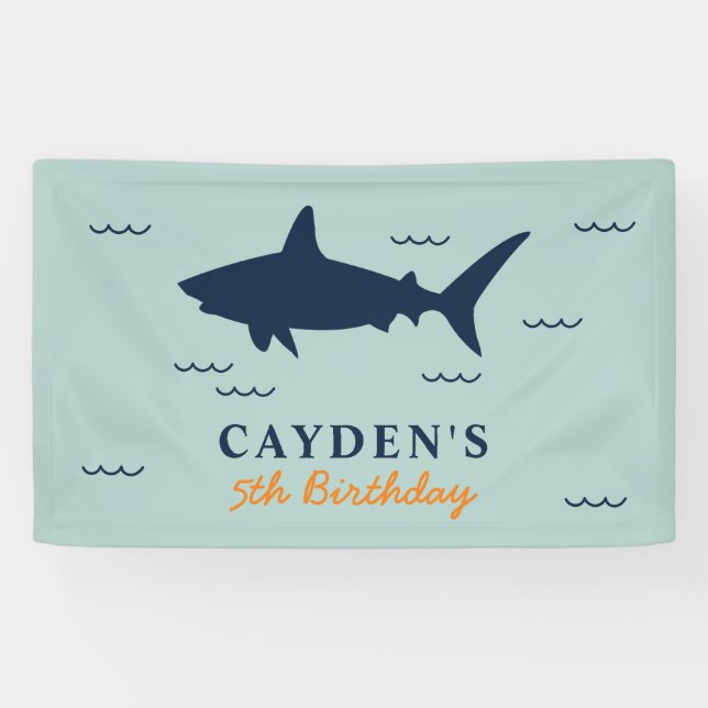 Shark birthday Party Banner (Horizontal)