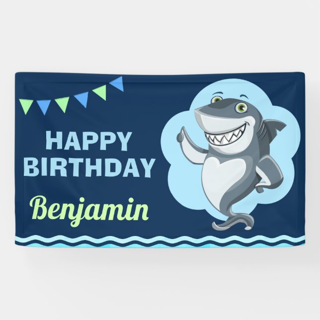 Shark Birthday Party Banner (Horizontal)