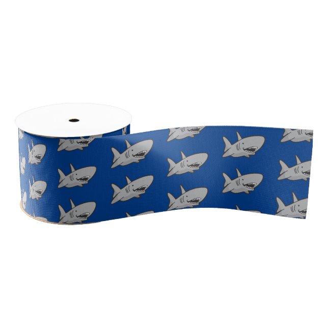 Shark birthday Party Blue Grosgrain Ribbon (Spool)