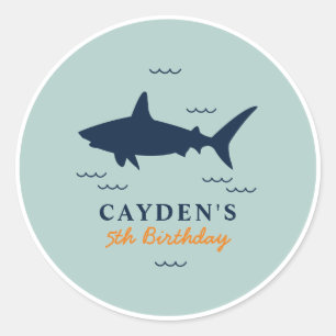 Shark birthday Party Classic Round Sticker
