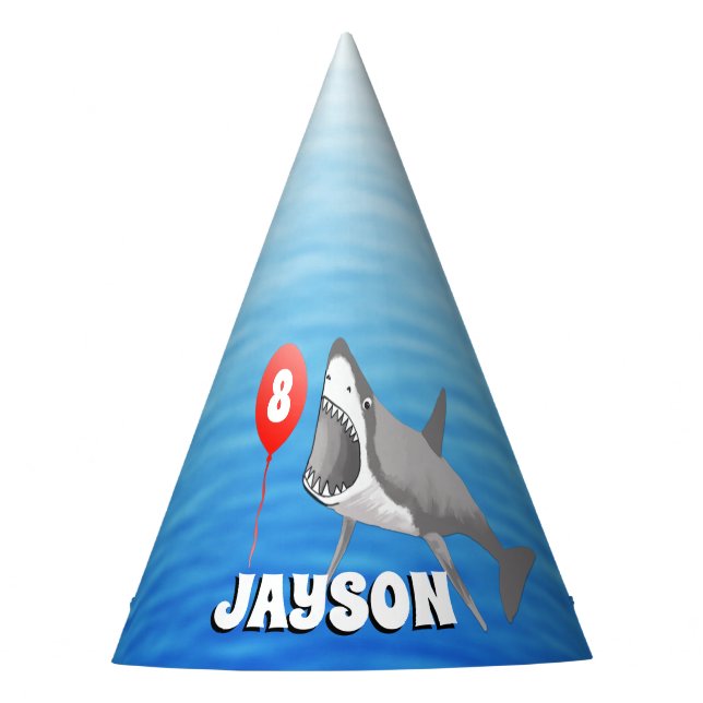 Shark Birthday Party Hat (Front)