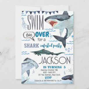Shark Birthday Party Invitation