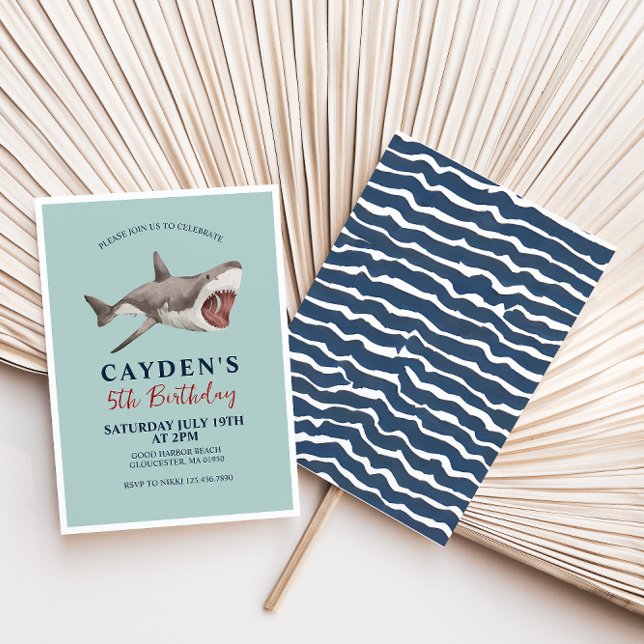 Shark birthday Party Invitation (Creator Uploaded)