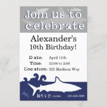 Shark Birthday Party Invitation