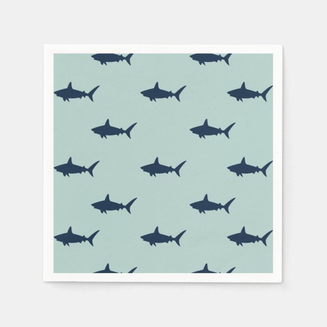Shark birthday Party Napkin (Front)