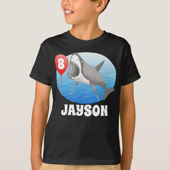 Shark Birthday Party T-Shirt (Front)