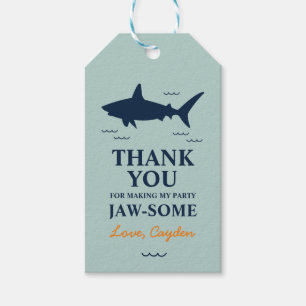 Shark birthday Party Thank You Gift Tags