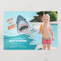 Shark Birthday Pool party boy Shark Bite Bait Swim
