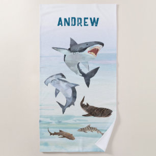 Shark Birthday Pool Party Towel Favour Gift