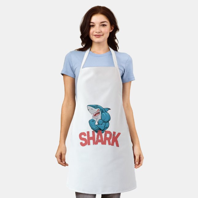 "Shark Bite Apron – Grill Like a Predator!" (Worn)