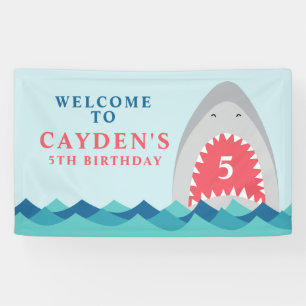 Shark Bite birthday Party Banner