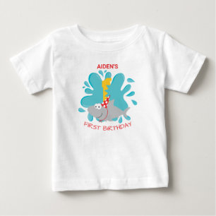 Shark Bite First Birthday  Baby T-Shirt