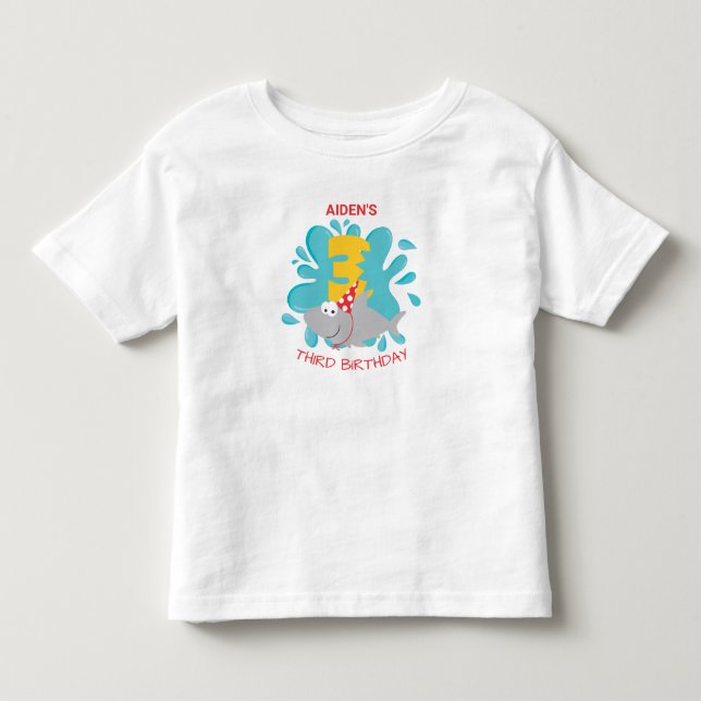 Shark Bite Second Birthday T-Shirt (Front)