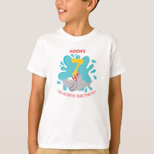 Shark Bite Seventh Birthday T-Shirt