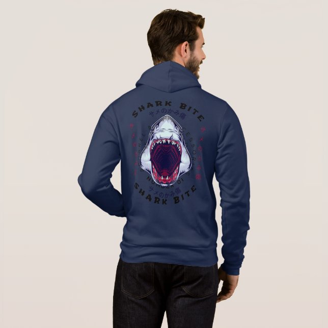 shark, bite | Stylish Modern Trendy Gift Hoodie (Back Full)