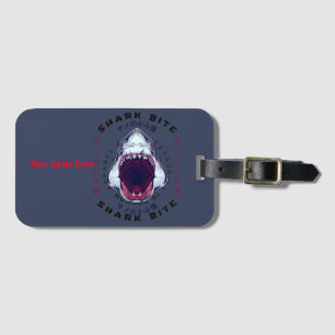 shark, bite   Stylish Modern Trendy Gift Luggage Tag