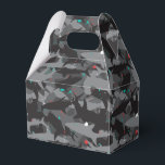 Shark Black & Teal Camouflage Pattern Favor Boxes<br><div class="desc">Add a "bite" of fun to your guest gifts with these cool (yet scary!) shark camouflage pattern favor boxes. The black, gray and teal coloring gives the look and style of a fun and fresh underwater feel. But beware of that pop of red added in for extra scare! Matching items...</div>