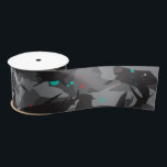 Shark Black & Teal Camouflage Pattern  Satin Ribbon<br><div class="desc">Add a "bite" of fun to your gift or craft with this cool (yet scary!) shark camouflage pattern satin ribbon. The black, gray and teal coloring gives it a fun and fresh underwater feel. But beware of that pop of red added in for extra scare! Matching items can be found...</div>