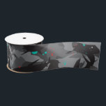 Shark Black & Teal Camouflage Pattern  Satin Ribbon<br><div class="desc">Add a "bite" of fun to your gift or craft with this cool (yet scary!) shark camouflage pattern satin ribbon. The black, gray and teal coloring gives it a fun and fresh underwater feel. But beware of that pop of red added in for extra scare! Matching items can be found...</div>