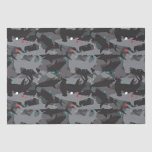 Shark Black & Teal Camouflage Pattern Tissue Paper