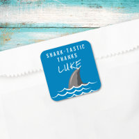 Shark Blue Cool Kids Birthday Party Favour