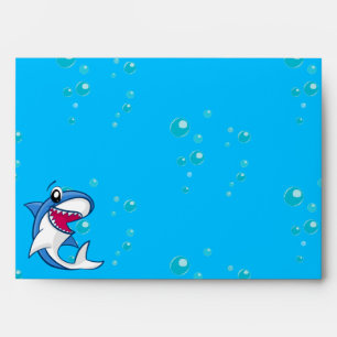 Shark Blue Ocean Kids Any Age Birthday Envelope