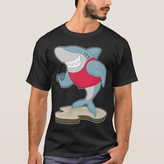 Shark Bodybuilding Dumbbell T-Shirt (Front)