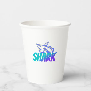 Shark Bold Ocean Predator Design for Gym & Gift Paper Cups