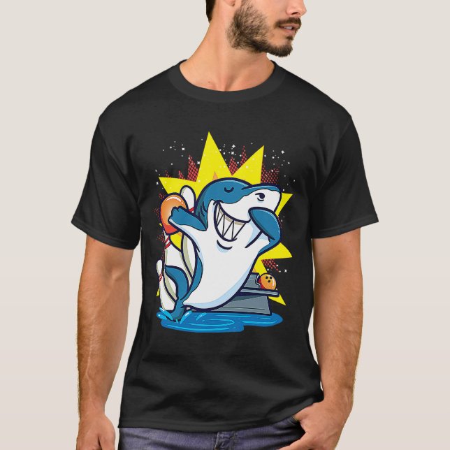 Shark Bowling Kids Animals Chemise Party T-Shirt (Front)