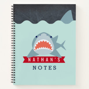 Shark Boy Navy Blue Under the Water Notebook
