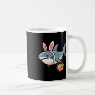 Shark Bunny Easter Eggs Funny Hunt Girls Boys Kids Coffee Mug