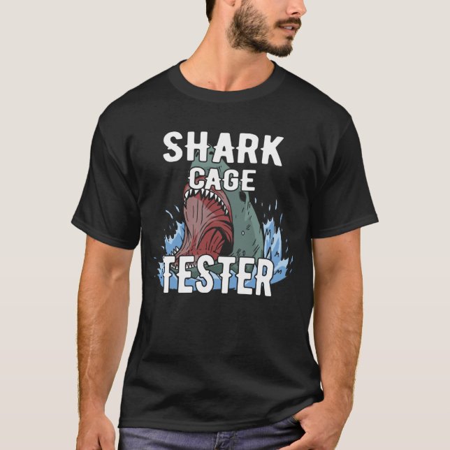 Shark Cage Tester Funny Amputee Gift  T-Shirt (Front)