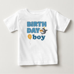 Shark Cake Birthday Boy   Add Age Baby T-Shirt