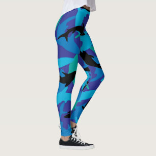 Shark camouflage design leggings