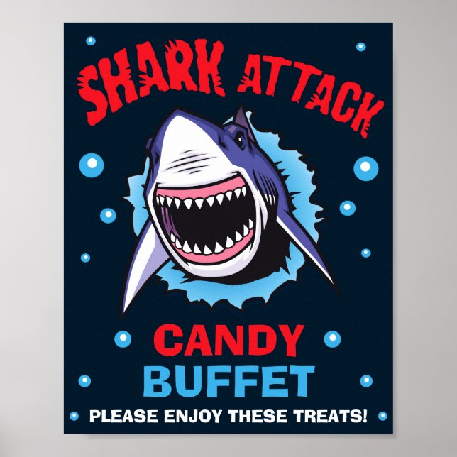 Shark Candy buffet sign Shark Candy bar sign (Front)