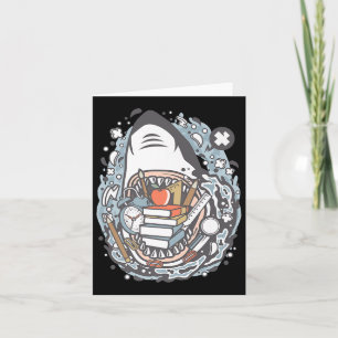 Shark Cartoon Outfit School Premium Card