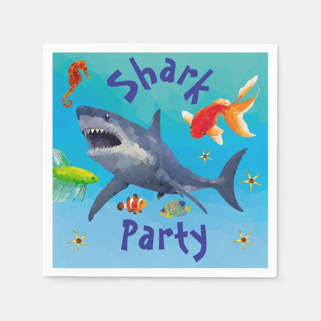 Shark Children Party Paper Napkin (Front)