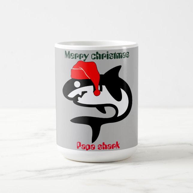 shark christmas family, customise personalised   coffee mug (Center)