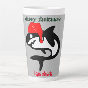 shark christmas family, customize personalized   latte mug